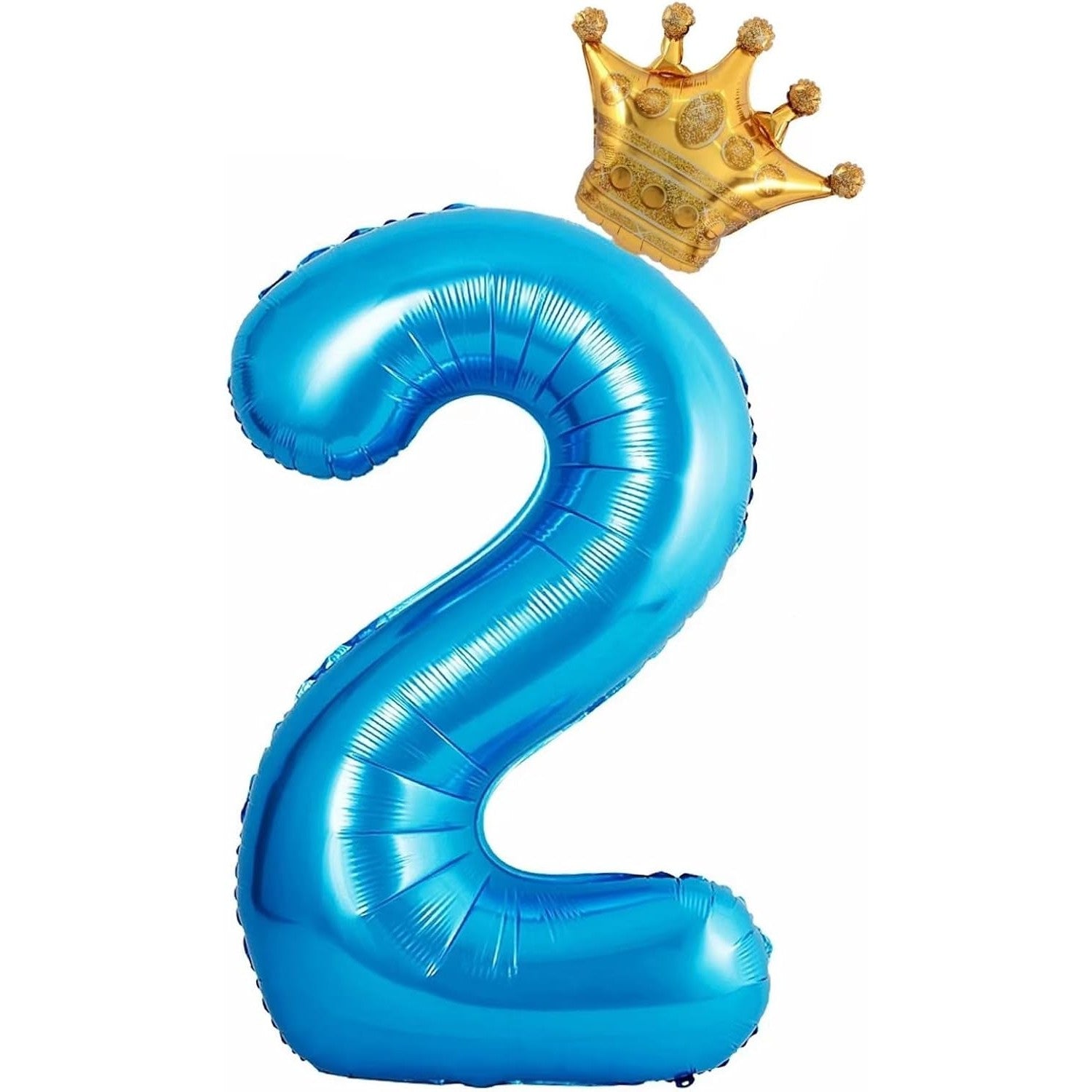 Balon din Folie Metalizata Flippy, Figurina Cifra si Coroana, Tema Aniversare 100 cm, Ambalaj Individual, Pai inclus,