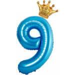 Balon din Folie Metalizata Flippy, Figurina Cifra si Coroana, Tema Aniversare 100 cm, Ambalaj Individual, Pai inclus,