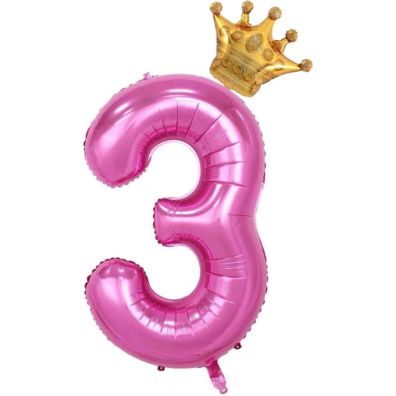 Balon din Folie Metalizata Flippy, Figurina Cifra si Coroana, Tema Aniversare 100 cm, Ambalaj Individual, Pai inclus,
