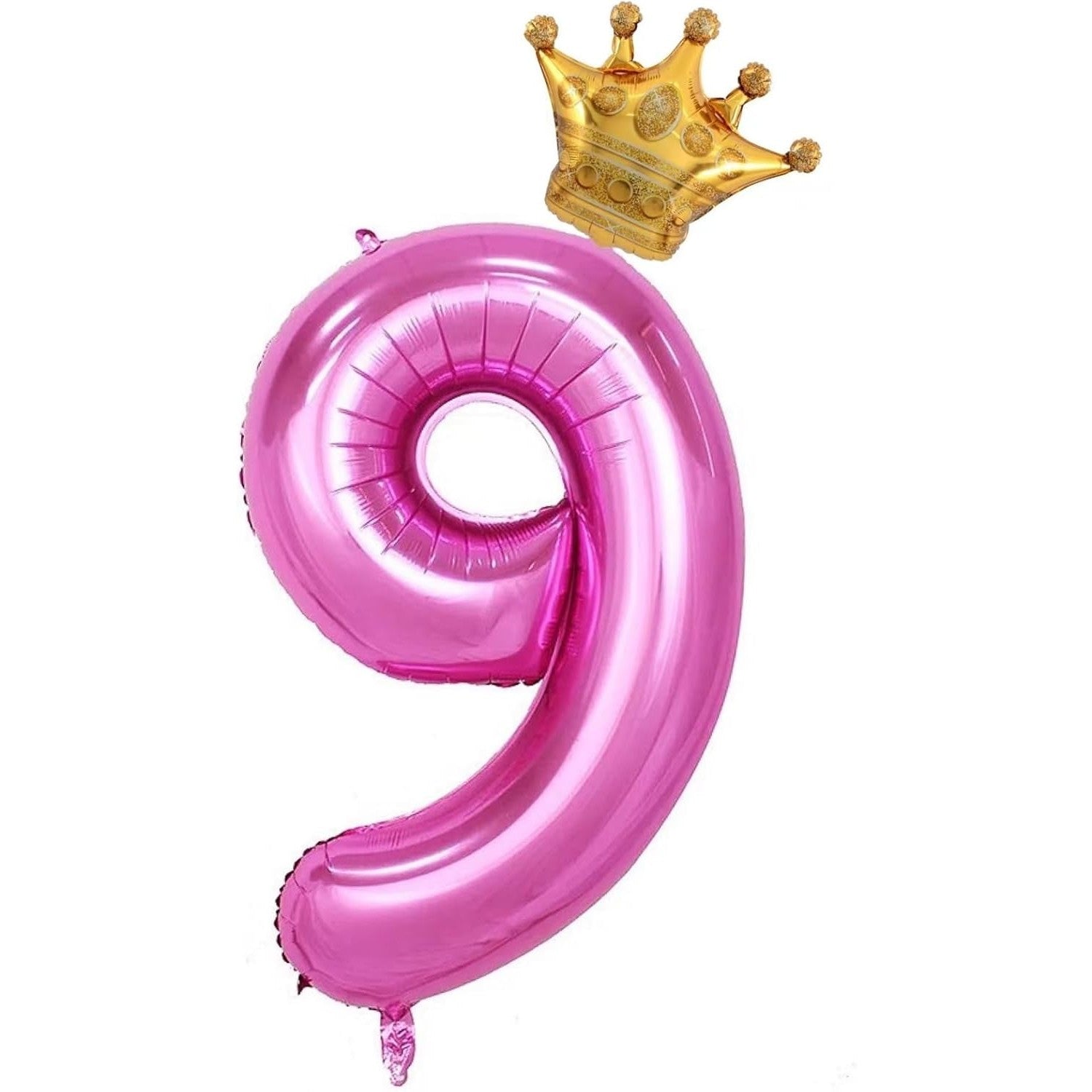 Balon din Folie Metalizata Flippy, Figurina Cifra si Coroana, Tema Aniversare 100 cm, Ambalaj Individual, Pai inclus,