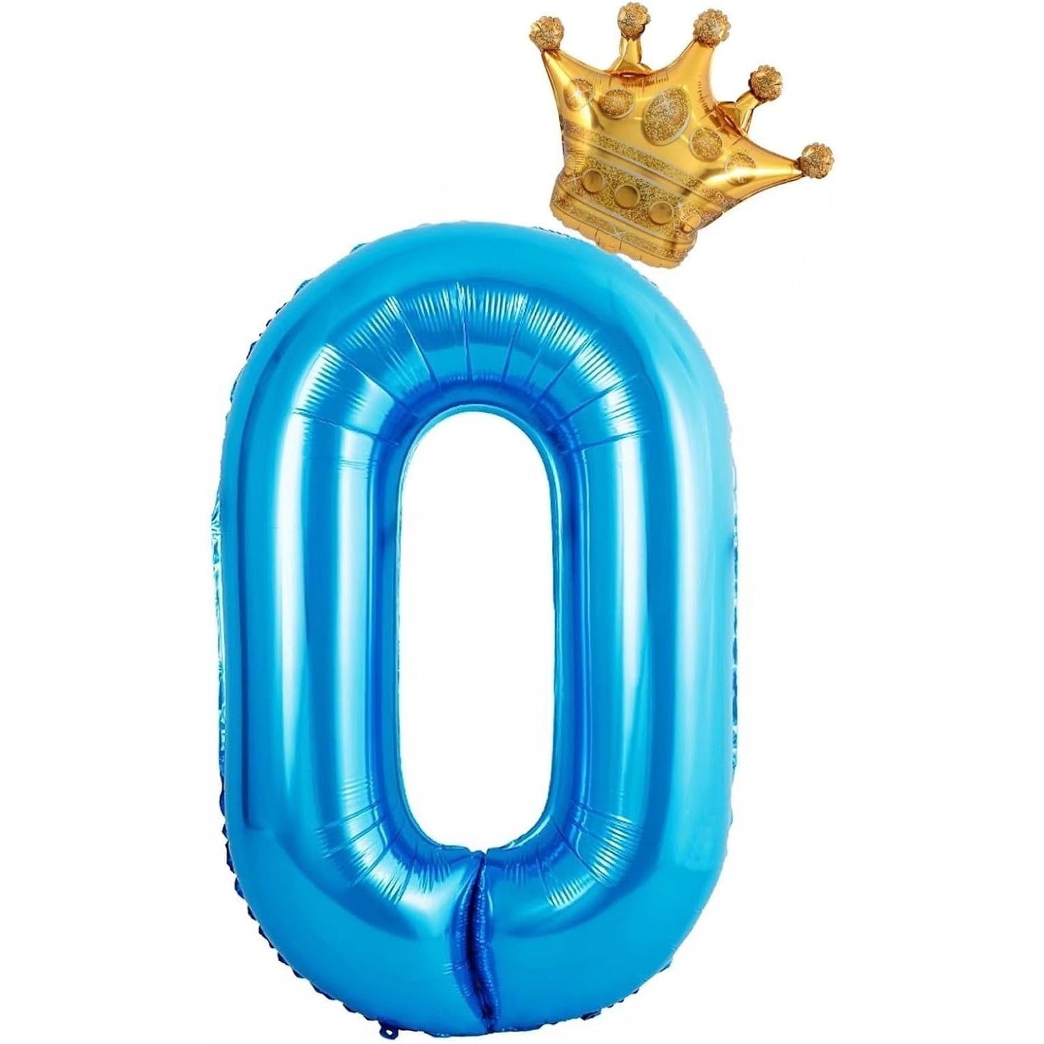 Balon din Folie Metalizata Flippy, Figurina Cifra si Coroana, Tema Aniversare 100 cm, Ambalaj Individual, Pai inclus,