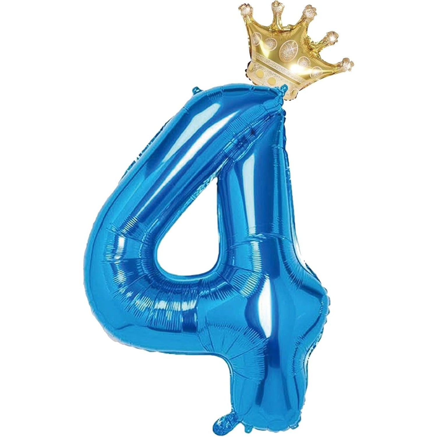 Balon din Folie Metalizata Flippy, Figurina Cifra si Coroana, Tema Aniversare 100 cm, Ambalaj Individual, Pai inclus,