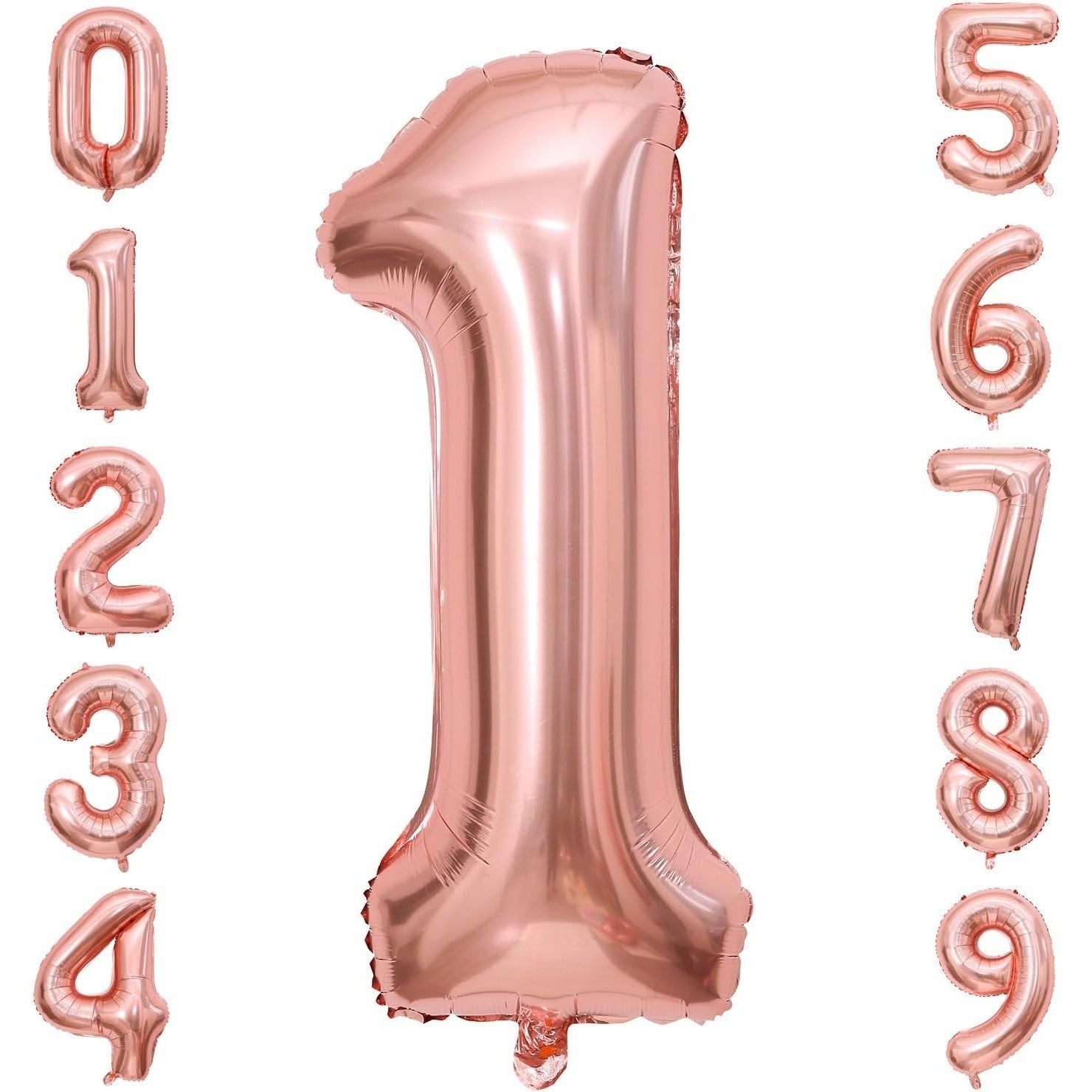Balon din Folie Metalizata Flippy, Figurina Cifra, Tema Aniversare 100 cm, Ambalaj Individual, Pai inclus, Umflare cu