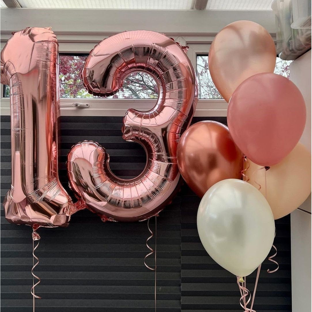 Balon din Folie Metalizata Flippy, Figurina Cifra, Tema Aniversare 100 cm, Ambalaj Individual, Pai inclus, Umflare cu