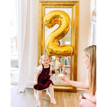 Balon din Folie Metalizata Flippy, Figurina Cifra, Tema Aniversare 100 cm, Ambalaj Individual, Pai inclus, Umflare cu