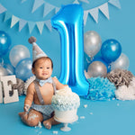 Balon din Folie Metalizata, Flippy, Figurina Cifra, Tema Aniversare 100 cm, Ambalaj Individual, Pai inclus, Umflare cu
