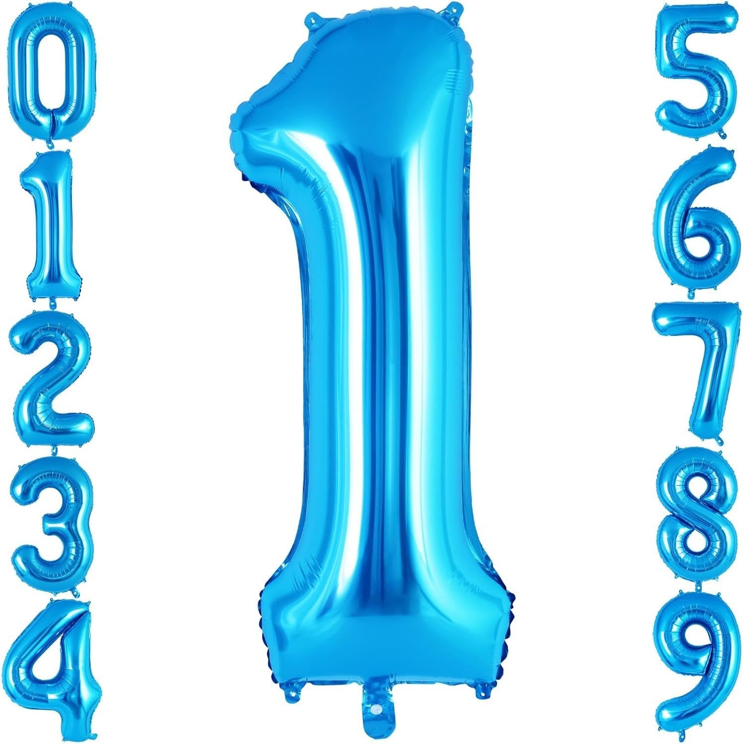 Balon din Folie Metalizata, Flippy, Figurina Cifra, Tema Aniversare 100 cm, Ambalaj Individual, Pai inclus, Umflare cu