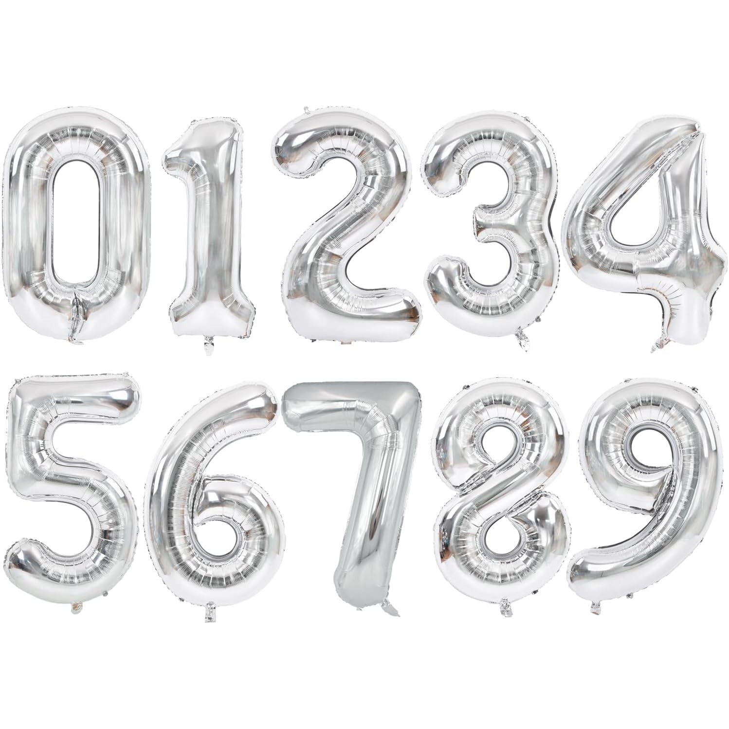 Balon din Folie Metalizata, Flippy, Figurina Cifra, Tema Aniversare 100 cm, Ambalaj Individual, Pai inclus, Umflare cu