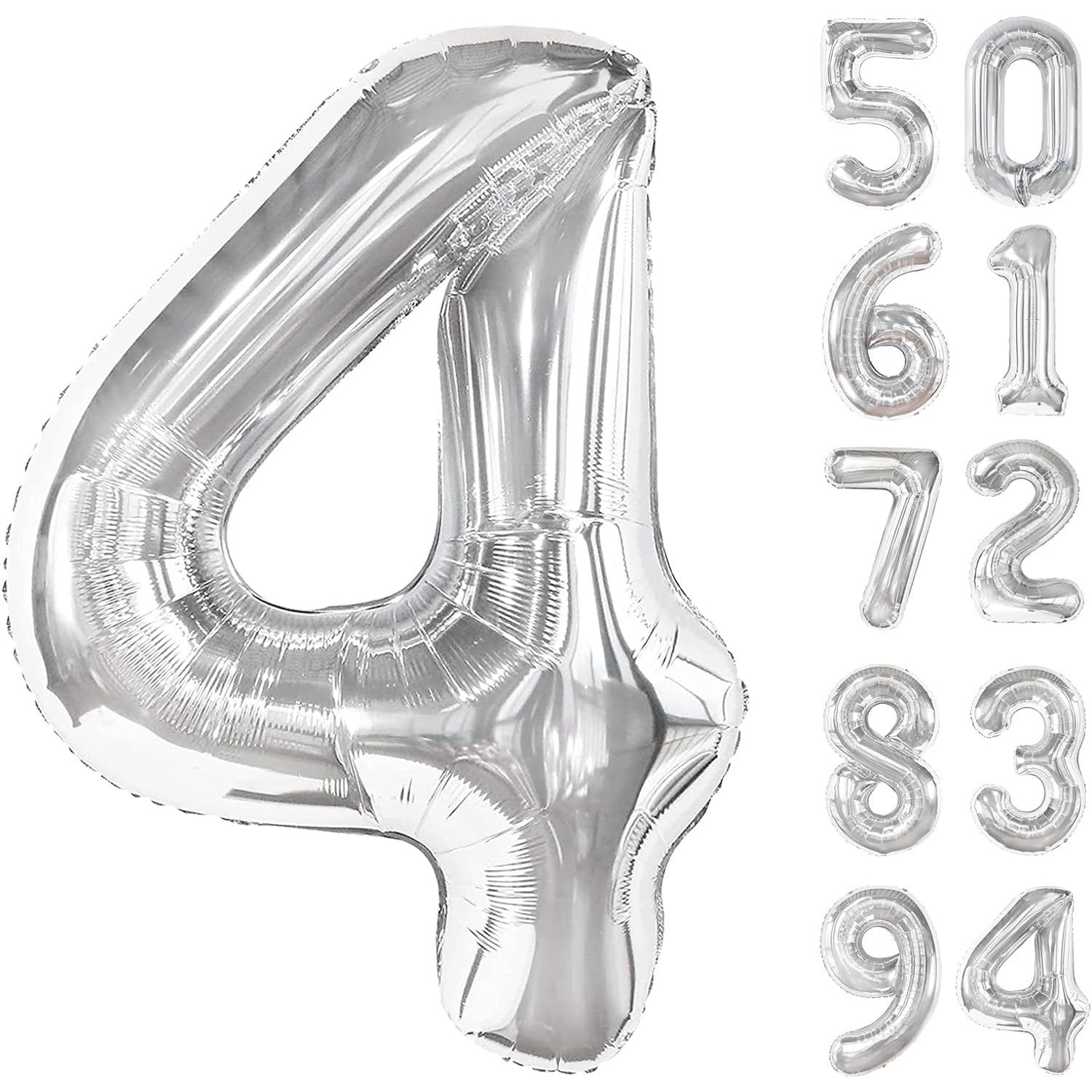Balon din Folie Metalizata, Flippy, Figurina Cifra, Tema Aniversare 100 cm, Ambalaj Individual, Pai inclus, Umflare cu