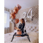 Balon din Folie Metalizata, Flippy, Figurina Cifra, Tema Aniversare 100 cm, Ambalaj Individual, Pai inclus, Umflare cu