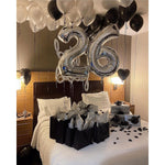 Balon din Folie Metalizata, Flippy, Figurina Cifra, Tema Aniversare 100 cm, Ambalaj Individual, Pai inclus, Umflare cu