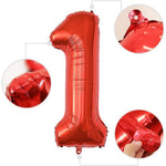 Balon din Folie Metalizata Flippy, Figurina Cifra, Tema Aniversare 100 cm, Ambalaj Individual, Pai inclus, Umflare cu