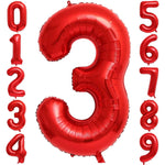 Balon din Folie Metalizata Flippy, Figurina Cifra, Tema Aniversare 100 cm, Ambalaj Individual, Pai inclus, Umflare cu