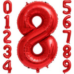 Balon din Folie Metalizata Flippy, Figurina Cifra, Tema Aniversare 100 cm, Ambalaj Individual, Pai inclus, Umflare cu