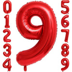 Balon din Folie Metalizata Flippy, Figurina Cifra, Tema Aniversare 100 cm, Ambalaj Individual, Pai inclus, Umflare cu