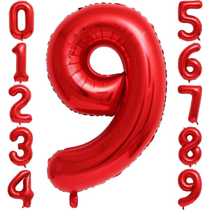 Balon din Folie Metalizata Flippy, Figurina Cifra, Tema Aniversare 100 cm, Ambalaj Individual, Pai inclus, Umflare cu