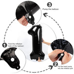 Balon din Folie Metalizata Flippy, Figurina Cifra, Tema Aniversare 40 cm, Ambalaj Individual, Pai inclus, Umflare cu