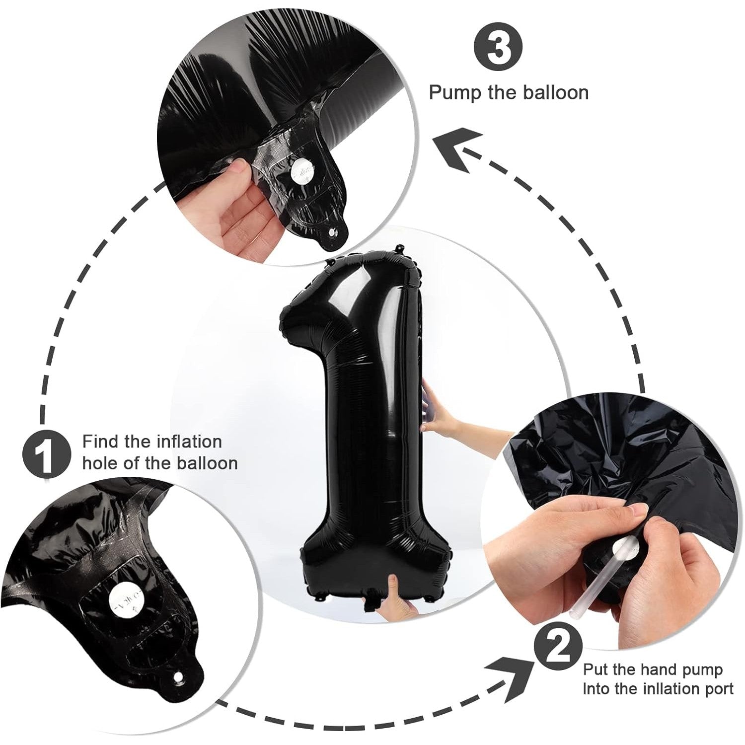 Balon din Folie Metalizata Flippy, Figurina Cifra, Tema Aniversare 40 cm, Ambalaj Individual, Pai inclus, Umflare cu