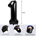 Balon din Folie Metalizata Flippy, Figurina Cifra, Tema Aniversare 40 cm, Ambalaj Individual, Pai inclus, Umflare cu