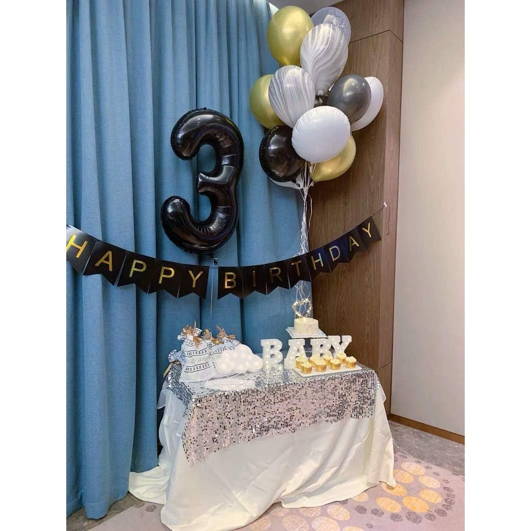 Balon din Folie Metalizata Flippy, Figurina Cifra, Tema Aniversare 40 cm, Ambalaj Individual, Pai inclus, Umflare cu