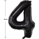 Balon din Folie Metalizata Flippy, Figurina Cifra, Tema Aniversare 40 cm, Ambalaj Individual, Pai inclus, Umflare cu