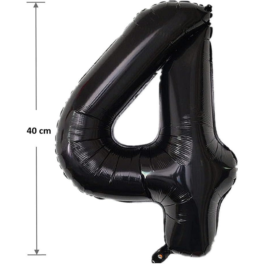 Balon din Folie Metalizata Flippy, Figurina Cifra, Tema Aniversare 40 cm, Ambalaj Individual, Pai inclus, Umflare cu