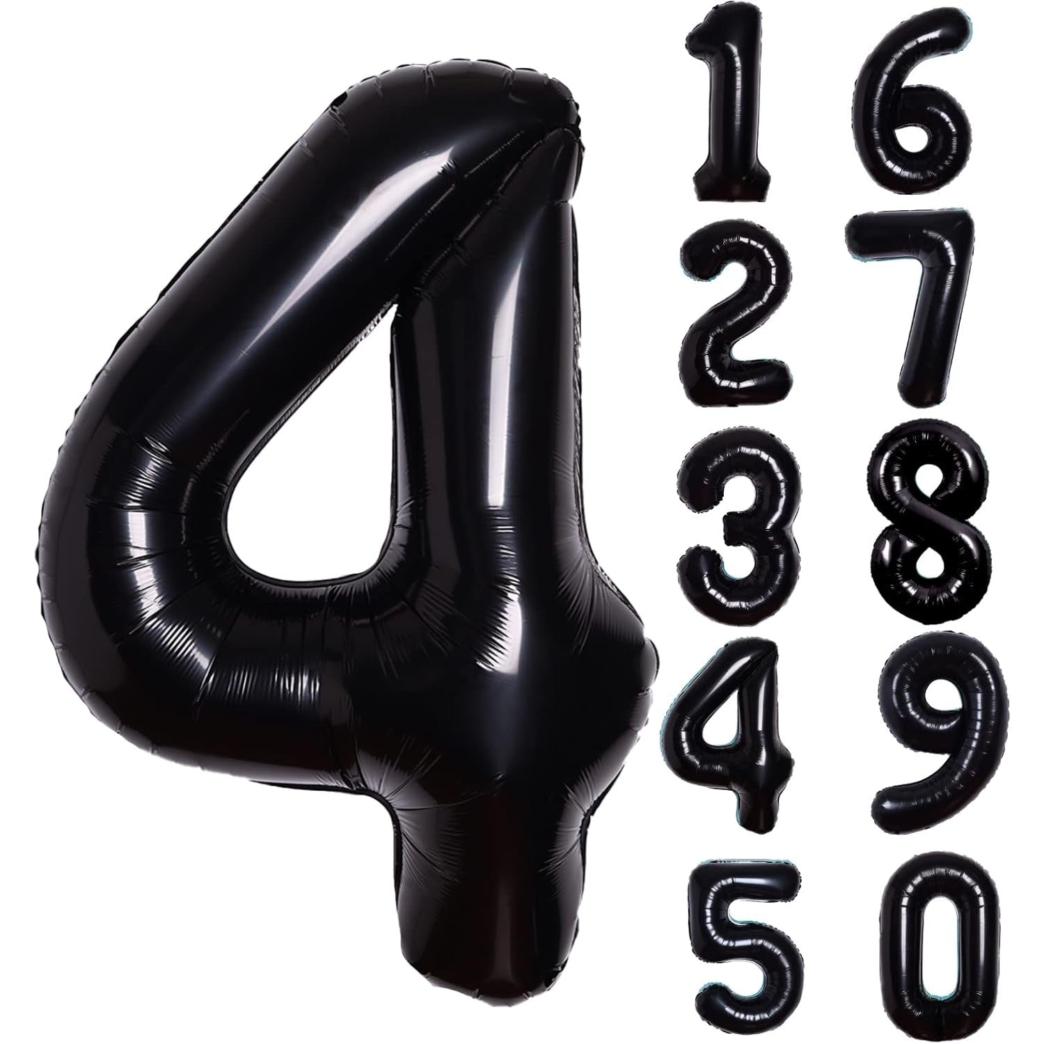 Balon din Folie Metalizata Flippy, Figurina Cifra, Tema Aniversare 40 cm, Ambalaj Individual, Pai inclus, Umflare cu
