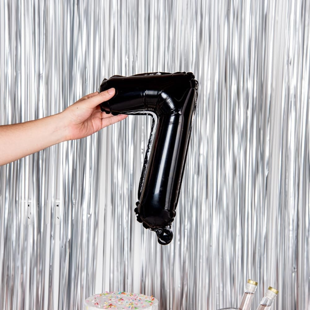 Balon din Folie Metalizata Flippy, Figurina Cifra, Tema Aniversare 40 cm, Ambalaj Individual, Pai inclus, Umflare cu