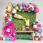 Balon din Folie Metalizata Flippy, Figurina Cifra, Tema Aniversare 40 cm, Ambalaj Individual, Pai inclus, Umflare cu