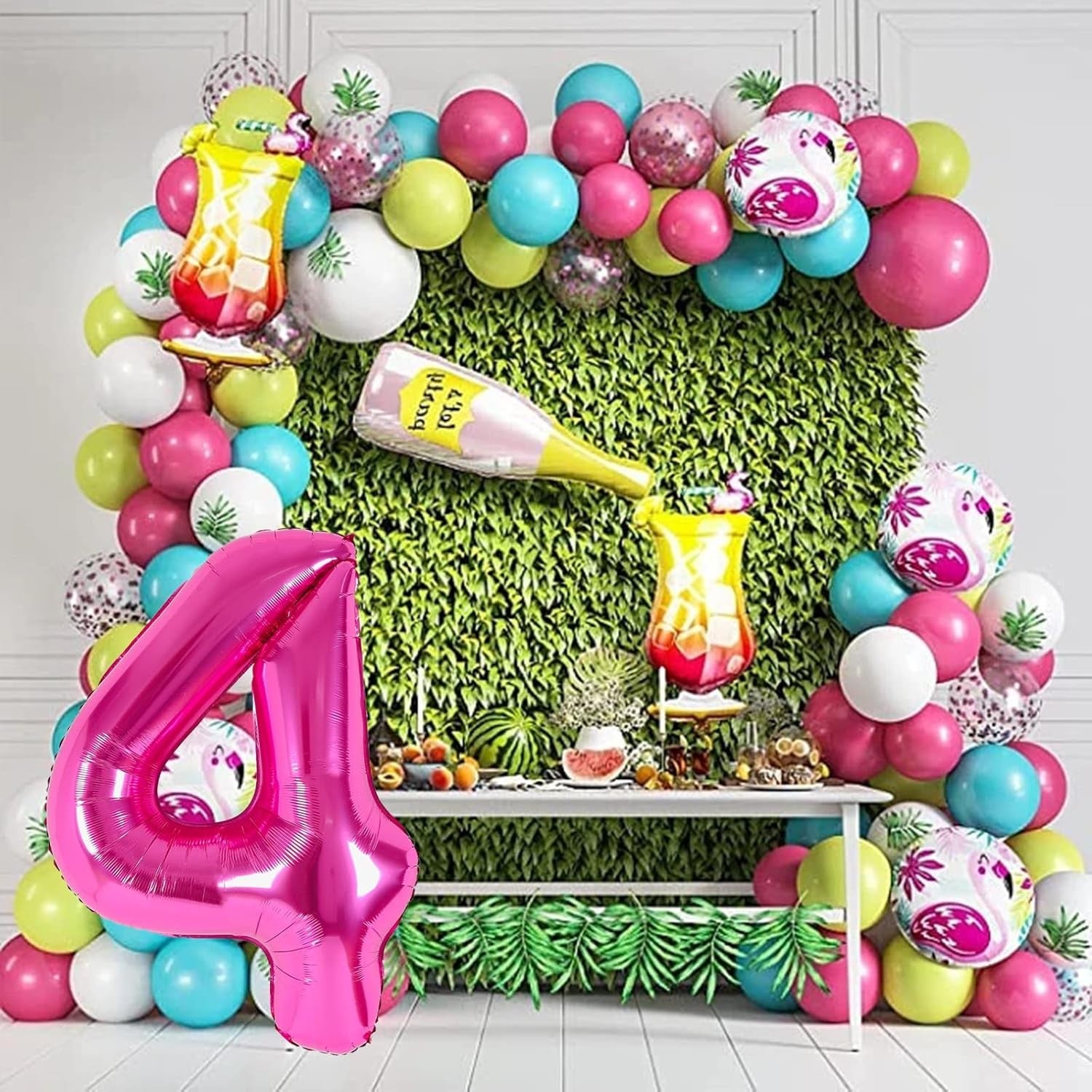 Balon din Folie Metalizata Flippy, Figurina Cifra, Tema Aniversare 40 cm, Ambalaj Individual, Pai inclus, Umflare cu