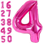 Balon din Folie Metalizata Flippy, Figurina Cifra, Tema Aniversare 40 cm, Ambalaj Individual, Pai inclus, Umflare cu