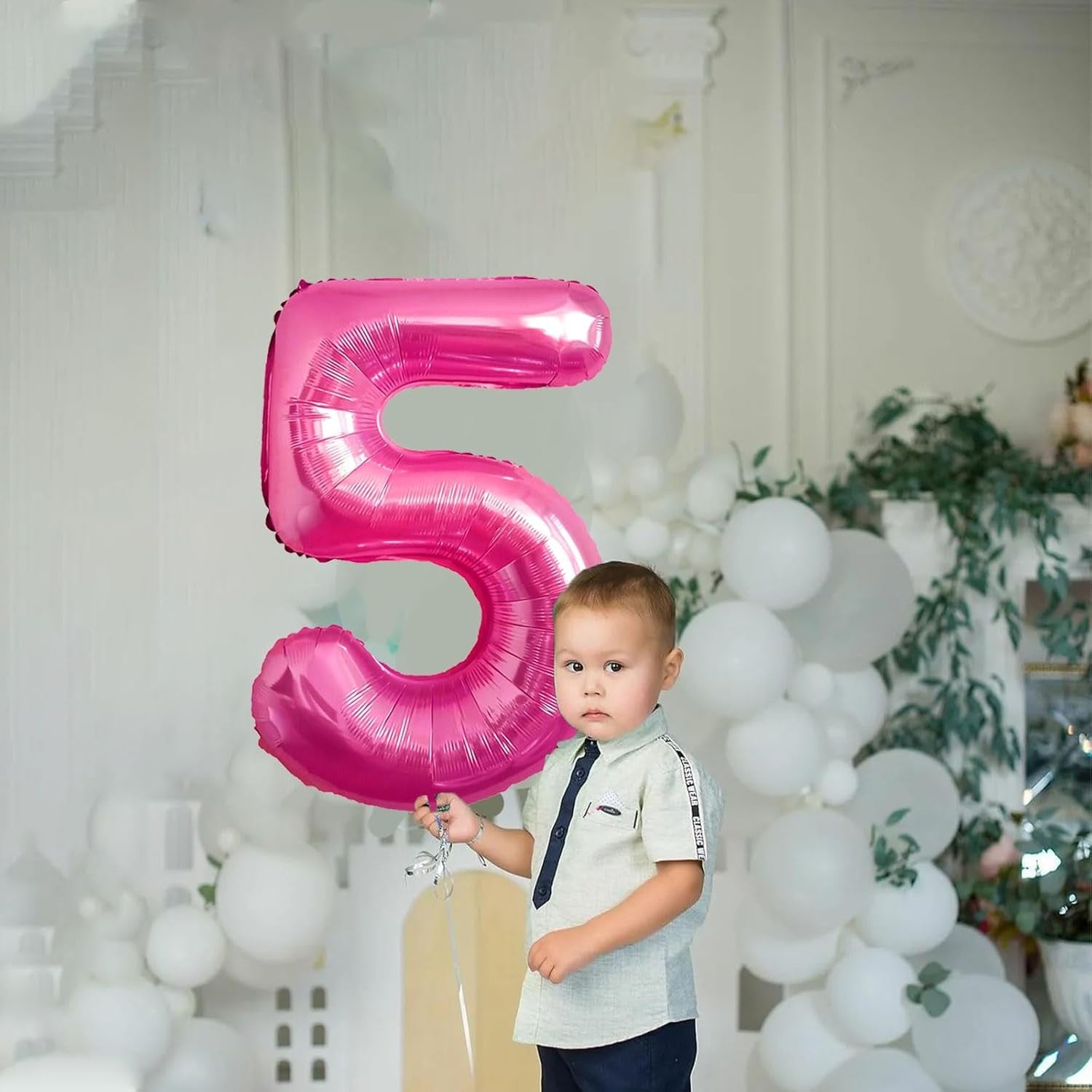 Balon din Folie Metalizata Flippy, Figurina Cifra, Tema Aniversare 40 cm, Ambalaj Individual, Pai inclus, Umflare cu