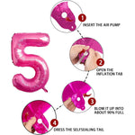 Balon din Folie Metalizata Flippy, Figurina Cifra, Tema Aniversare 40 cm, Ambalaj Individual, Pai inclus, Umflare cu