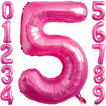 Balon din Folie Metalizata Flippy, Figurina Cifra, Tema Aniversare 40 cm, Ambalaj Individual, Pai inclus, Umflare cu