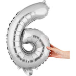 Balon din Folie Metalizata Flippy, Figurina Cifra, Tema Aniversare 40 cm, Ambalaj Individual, Pai inclus, Umflare cu