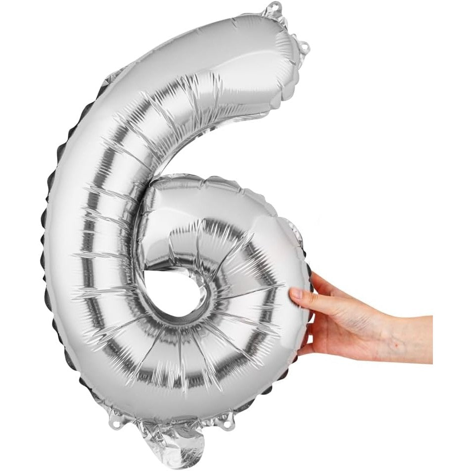 Balon din Folie Metalizata Flippy, Figurina Cifra, Tema Aniversare 40 cm, Ambalaj Individual, Pai inclus, Umflare cu