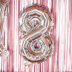 Balon din Folie Metalizata Flippy, Figurina Cifra, Tema Aniversare 40 cm, Ambalaj Individual, Pai inclus, Umflare cu