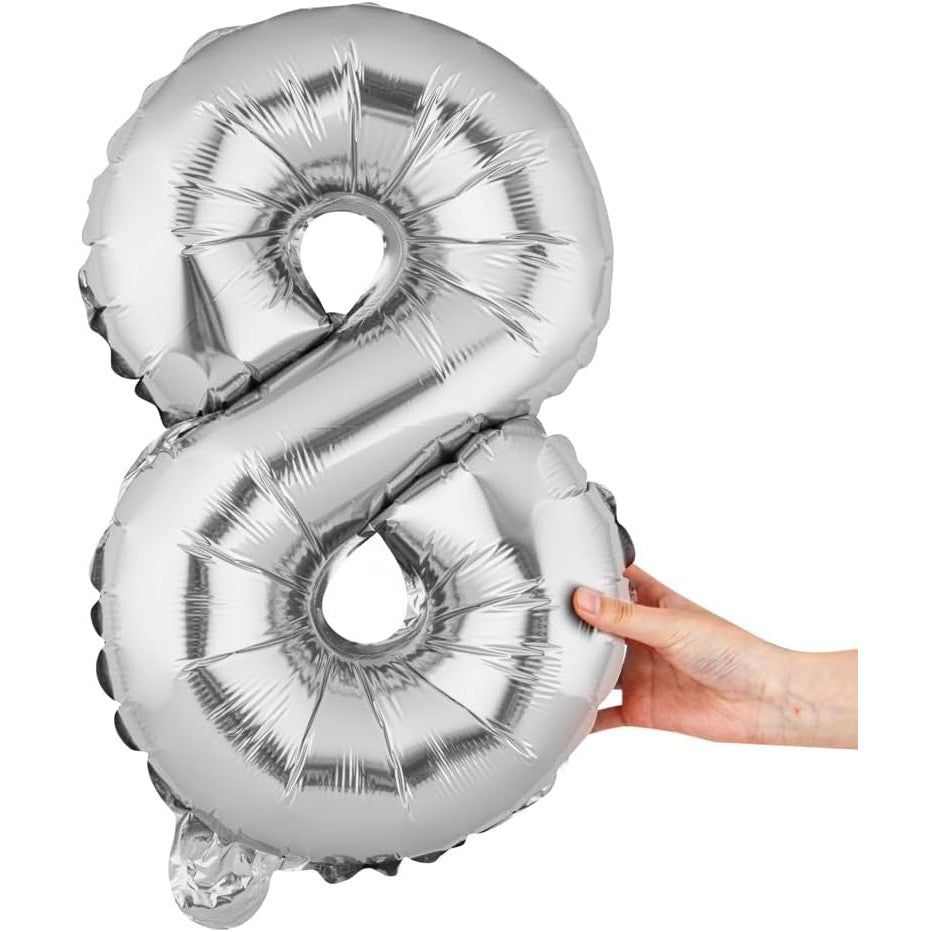 Balon din Folie Metalizata Flippy, Figurina Cifra, Tema Aniversare 40 cm, Ambalaj Individual, Pai inclus, Umflare cu