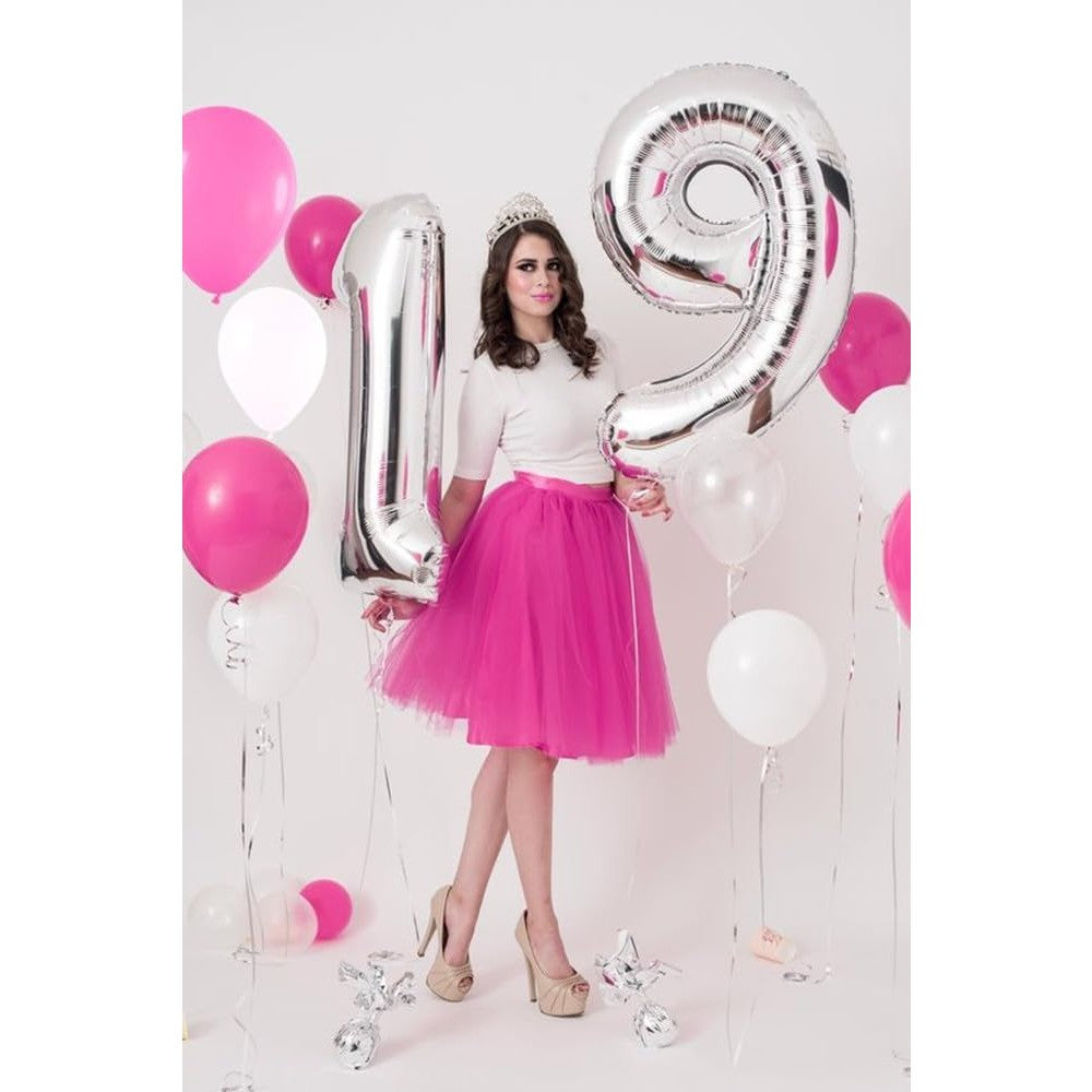 Balon din Folie Metalizata Flippy, Figurina Cifra, Tema Aniversare 40 cm, Ambalaj Individual, Pai inclus, Umflare cu
