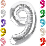 Balon din Folie Metalizata Flippy, Figurina Cifra, Tema Aniversare 40 cm, Ambalaj Individual, Pai inclus, Umflare cu