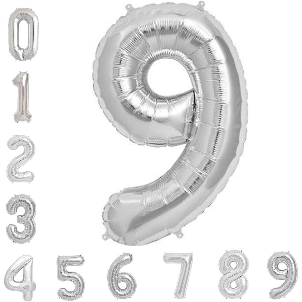 Balon din Folie Metalizata Flippy, Figurina Cifra, Tema Aniversare 40 cm, Ambalaj Individual, Pai inclus, Umflare cu