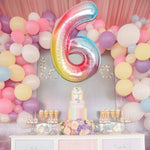 Balon din Folie Metalizata Flippy, Figurina Cifra, Tema Aniversare 40 cm, Ambalaj Individual, Pai inclus, Umflare cu