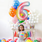 Balon din Folie Metalizata Flippy, Figurina Cifra, Tema Aniversare 40 cm, Ambalaj Individual, Pai inclus, Umflare cu