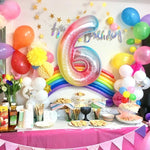Balon din Folie Metalizata Flippy, Figurina Cifra, Tema Aniversare 40 cm, Ambalaj Individual, Pai inclus, Umflare cu