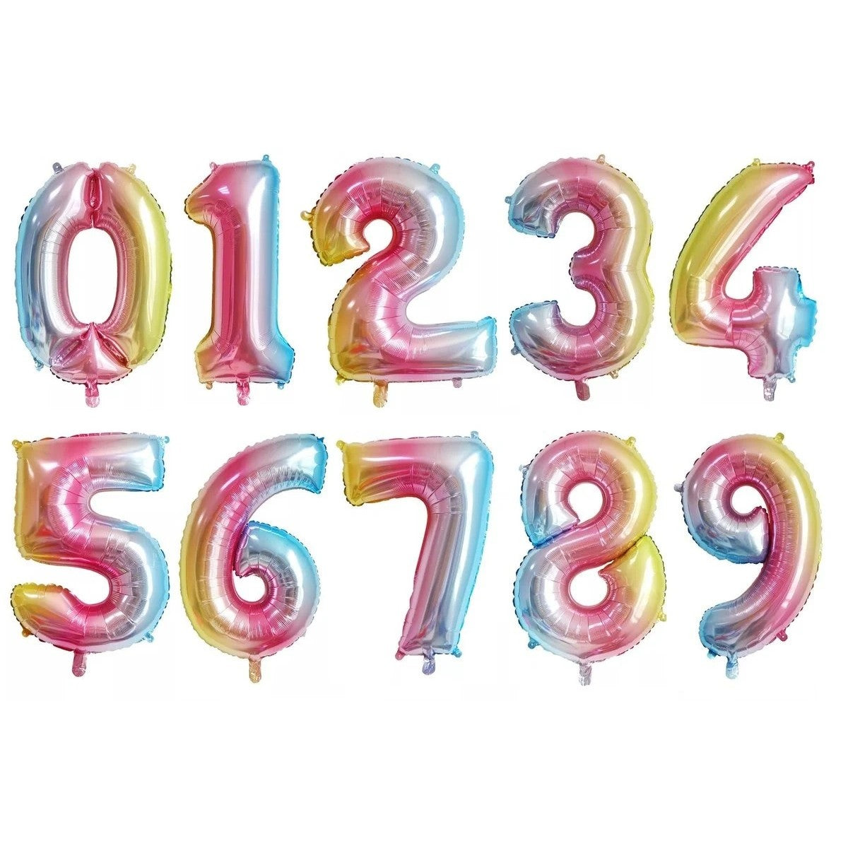 Balon din Folie Metalizata Flippy, Figurina Cifra, Tema Aniversare 40 cm, Ambalaj Individual, Pai inclus, Umflare cu