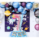 Balon din Folie Metalizata Flippy, Figurina Cifra, Tema Aniversare 40 cm, Ambalaj Individual, Pai inclus, Umflare cu