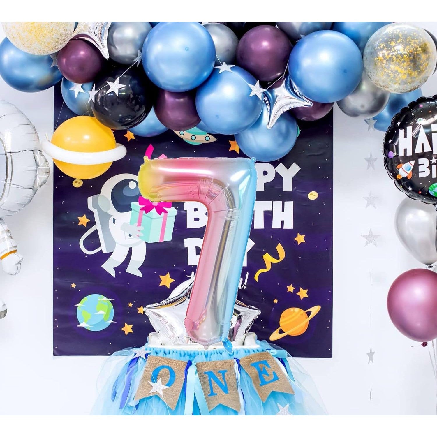 Balon din Folie Metalizata Flippy, Figurina Cifra, Tema Aniversare 40 cm, Ambalaj Individual, Pai inclus, Umflare cu