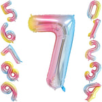 Balon din Folie Metalizata Flippy, Figurina Cifra, Tema Aniversare 40 cm, Ambalaj Individual, Pai inclus, Umflare cu