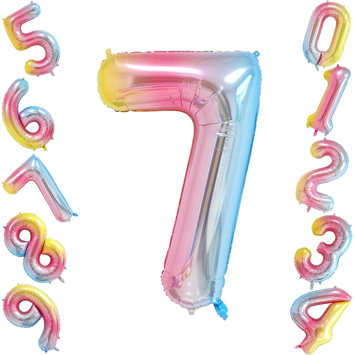 Balon din Folie Metalizata Flippy, Figurina Cifra, Tema Aniversare 40 cm, Ambalaj Individual, Pai inclus, Umflare cu