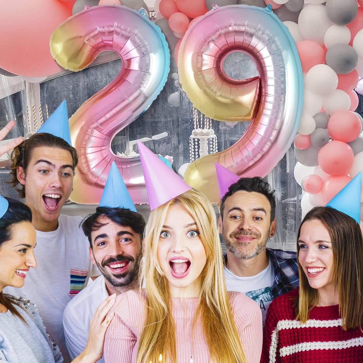Balon din Folie Metalizata Flippy, Figurina Cifra, Tema Aniversare 40 cm, Ambalaj Individual, Pai inclus, Umflare cu